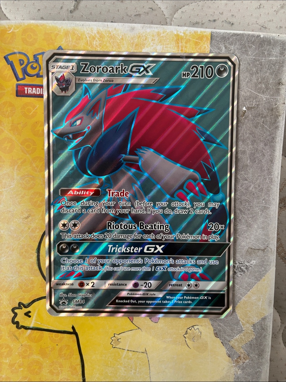 Pokemon Zoroark GX Holo Foil Black Red Blue Card